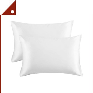 Bedsure : BDSPLC20X30W* ปลอกหมอน  Satin Pillowcase 20x30 Inch Set of 2, Pure White