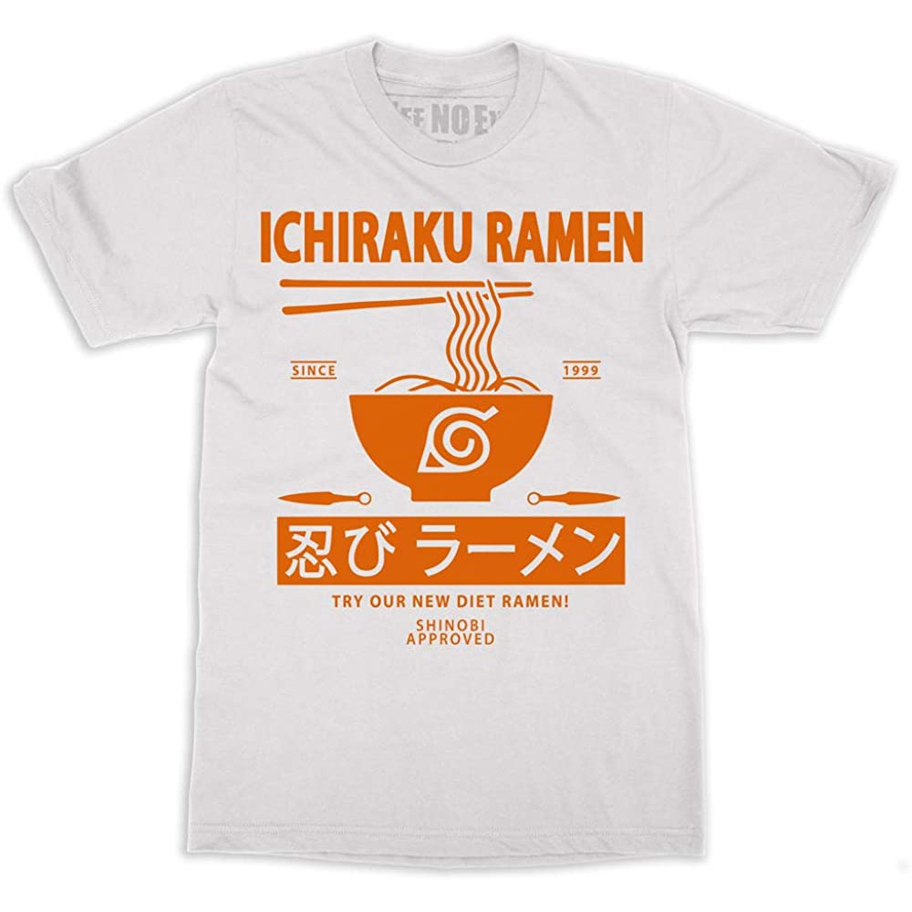 เสื้อยืดแขนสั้นนารูโตะ Tee No Evil Naruto Ichiraku Diet Ramen Tee Shirt - Manga And Anime T-Shirt Naruto co branded T-sh