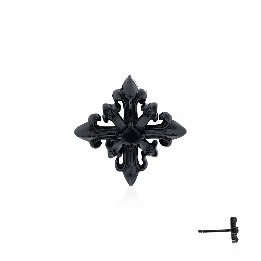 The Rituals Star earring Stud Xtreme - Black ต่างหูเงินแท้ 925  แกะมือขัดเงาพิเศษ ชุบแบล็กโรเดียม *ขายเป็นชิ้น/ข้าง