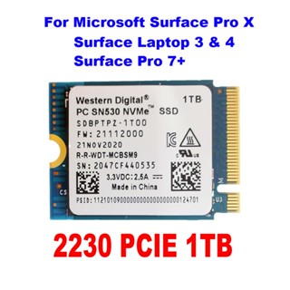 ใหม่ แล็ปท็อป WD PC SN530 M.2 2230 SSD 1TB NVMe PCIe สําหรับ Microsoft Surface Pro X &amp; Pro 7+ &amp; 8 Surface 3 &amp; 4