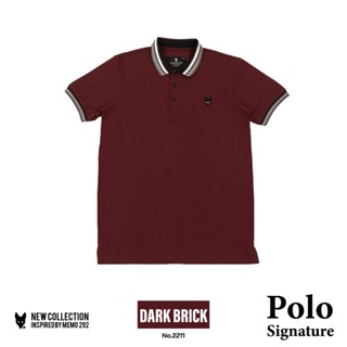 Memo By AEIOU เสื้อโปโล 🟧 สีอิฐเข้ม Memo🦊 Premium Polo Signature สินค้าลิขสิทธิ์แท้ Dark brick / Red brick