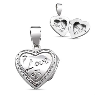 Silver thai Sterling Silver Plain Heart Lockets Pendantจี้ล็อตเก็ตรูปหัวใจเงินแท้925สามารถใส่รปภาพด้านในของจี้ได้คะ