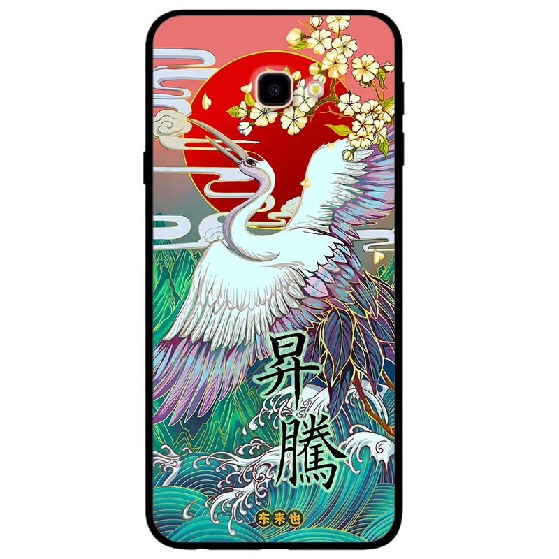 เคสสําหรับ Samsung J5 Prime - J7 Prime - J3 Pro - J7 Pro - J4 Core - J4 Plus รุ่น Pink White Crane