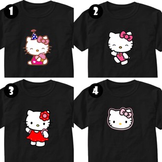 สีดํา T090 HELLO KITTY เย็นแนวโน้มวินเทจเสื้อยืดกราฟิกฟรีมากกว่าขนาดเสื้อยืดสําหรับผู้ชายและผู้ Ji]