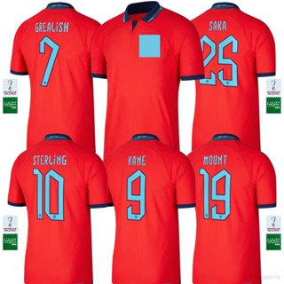 Sy3 เสื้อยืดลําลอง แขนสั้น พิมพ์ลายฟุตบอล World Cup England Away Jersey Kane Saka Grealish Mount Sterling Sports Tee Player Version YS3 22-23 สําหรับผู้ชาย