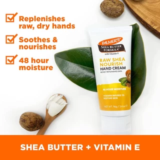 Palmer's Raw Shea Nourish Hand Cream 96G. โลชั่นทาผิวสำหรับทามือ สูตรรอว์เชียร์ ผิวนุ่ม ชุ่มชื้น ครีม ปาล์มเมอร์