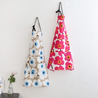 BBB Apron Fashion Small Fresh Scandinavian Style Finnish Flowers Waterproof Sleeveless Home Baking Kitchen Apron