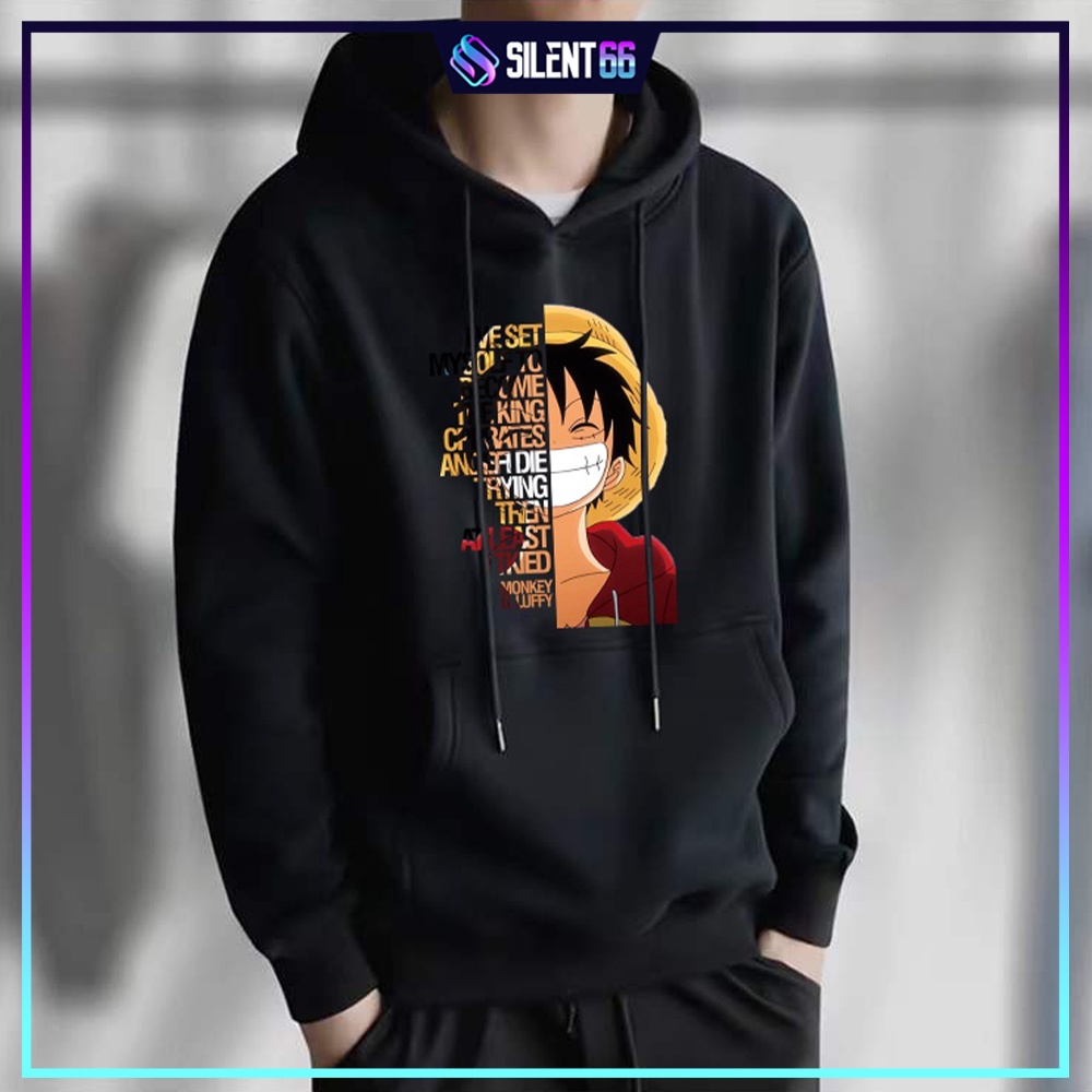 One Piece Unisex ผู้ชายผู้หญิง Hoodie คู่ผู้ชาย Hoodie แขนยาว Baju Hoodie เสื้อกันหนาว - LUFFY
