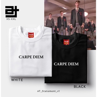 เสื้อตราหานคู่ - AvidiTee ที่ Carpe Diem ตายกวีสังคมงบ v1 มินิมัลลิสต์ Unisex เสื้อยืดสําหรับผู้ชาย