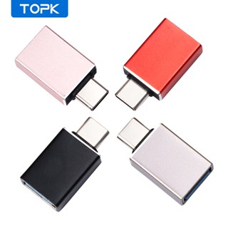 Topk L38 อะแดปเตอร์ USB C Type C เป็น USB 2.0 Type-C สาย OTG สําหรับ Macbook pro Air Samsung S10 S9 USB OTG