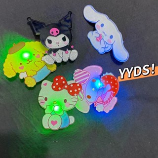 Glowing Hairpin Cartoon Cute Cat Duckbill Hair Accessories Girl New Cartoon Dark Line Kuromi Acrylic Glitter Anime Childrens Jewelry