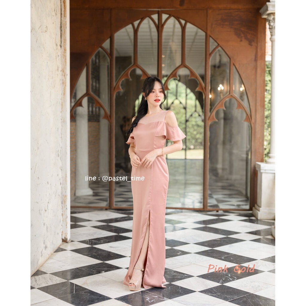 Cecilia Maxi Dress – Pink Gold