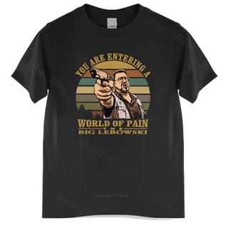 เสื้อยืด พิมพ์ลาย The Big Lebowski สไตล์วินเทจ สีดํา สําหรับผู้ชาย