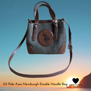 กระเป๋าถือ แบรนด์ดังจากต่างประเทศ US Polo Assn. สีเขียวขี้ม้า US Polo Assn. Newburgh Double Handle Bag