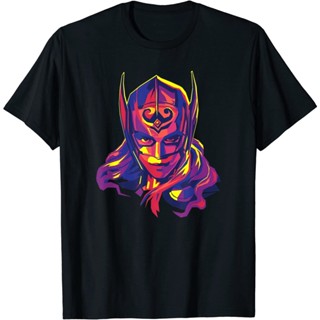 เสื้อยืดเด็กผช เสื้อยืด พิมพ์ลาย Marvel Thor Love and Thunder Jane Foster Big Face สําหรับผู้ใหญ่