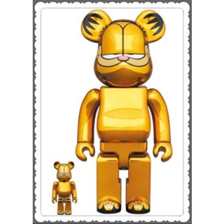 (ของแท้) BE@RBRICK GARFIELD GOLD CHROME Ver.100％ &amp; 400％ (Bearbrick)