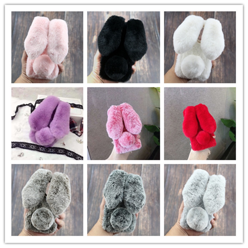Rabbit Fur Case For Huawei Honor 30S 30 Pro Lite 8A 9A 9C 9X Lite 9S Y5P 9 Lite 8X 8S 8C Fluffy Back Cover
