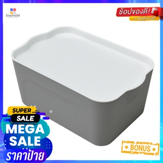 กล่องเก็บของ STACKO LARZE ไซส์ L 44.5x30x24 ซม. สีเทา ฝาขาวSTORAGE BOX STACKO LARZE L 44.5X30X24CM GREY/WHITE LID