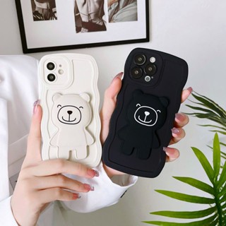 เคสโทรศัพท์มือถือ ลายหมีหน้ายิ้ม พร้อมที่ตั้งวาง สําหรับ OPPO A97 R17 R15 R11S Reno 4 5 6 7 8