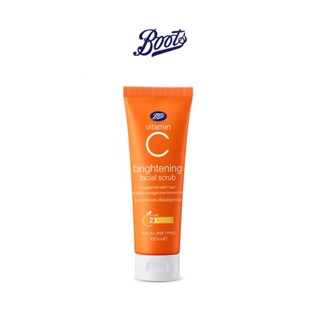 BOOTS VITAMIN C บู๊ทส์ วิตามิน ซี ไบร์ทเทนนิ่ง เฟเชี่ยล สครับ  100 มล