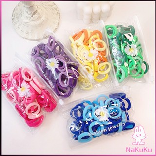 ที่รัดผมเด็ก ที่รัดผมไนลอน สีสันสดใส  สีลูกกวาด 50 เส้น / ซอง childrens hair tie NKK