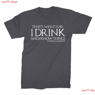 wu77 shop 2021 {Xs-6Xl} เสื้อยืดผ้าฝ้ายพิมพ์ลาย Thats What I Do I Drink I Know Things แฟชั่นสตรี discount