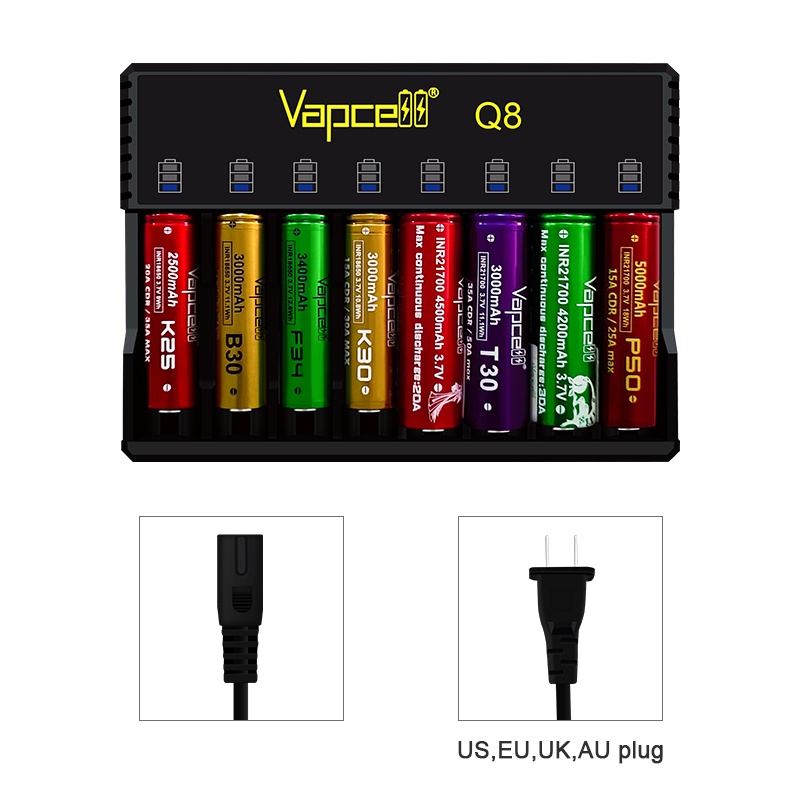 (เเท้100%) รางชาร์จ Vapcell Q8 (Vapcellthailand)