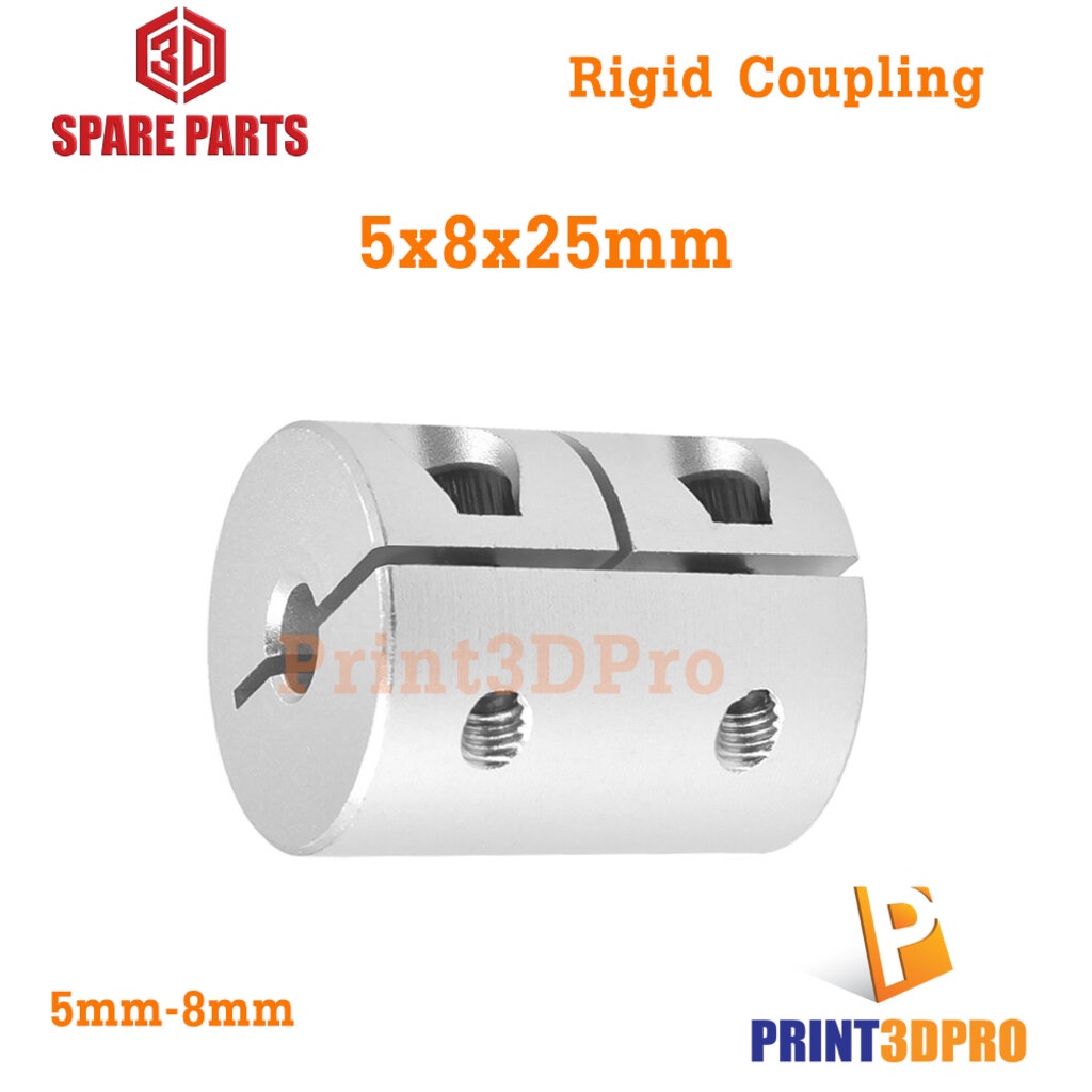 3D Spare Part High Precision Rigid Coupling Aluminium alloy Shaft Coupler Screw 5x8x25mm