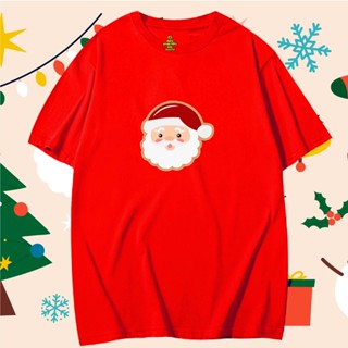 หนาเกาหลีพร้อมส่งเสื้อยืดคริสมาส Christmas Day แบบที่ สอง Santa ผ้า Cotton ใส่ได้ทั้งแบบธรรมดาและใส่แบบ OVERSIZE