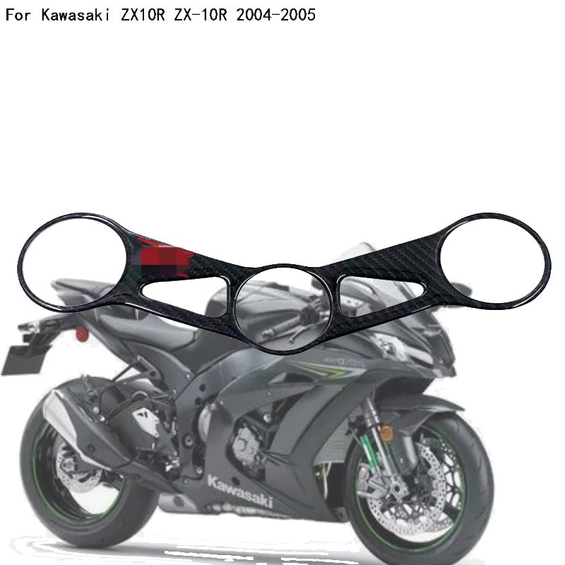 Motorcycle Sticker Carbon Fiber Pattern Top Triple Clamp Yoke case for KAWASAKI ZX10R ZX-10R 2004-20