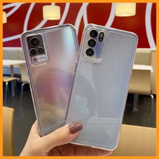 เคสสำหรับ OPPO Reno 8 8T 8z 7 7z 6 5 5z 4 4z Pro 5G ตรงขอบโปร่งใสกันกระแทกกล้องป้องกันเคสโทรศัพท์