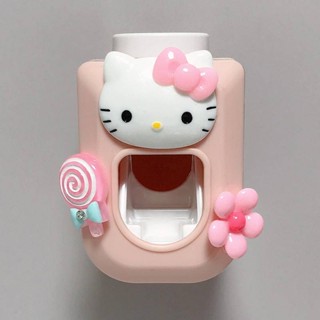 เครื่องบีบยาสีฟันอัตโนมัติ ลายการ์ตูน Hello Kitty น่ารัก สําหรับครอบครัว