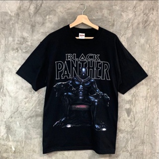 Tee เสื้อแฟชั่นผญ2022 อื่นๆ เสื้อยืดครอป เสื้อยืดMarvel_ลิขสิทธิ์แท้ลายBlackPanther.สีดำ(mvx012)