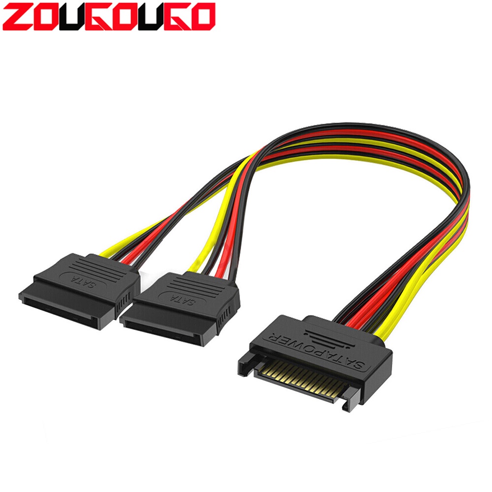 Sata อะแดปเตอร์เชื่อมต่อสายเคเบิลฮาร์ดดิสก์ 15pin ตัวผู้ เป็น SATA 15pin ตัวเมีย 2 ชิ้น
