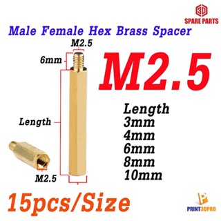 M2.5 Screw Nut Hex Brass Male Female Standoff Board Pillar Hexagon Thread PCB Motherboard Spacer Nut Hollow Column 15...