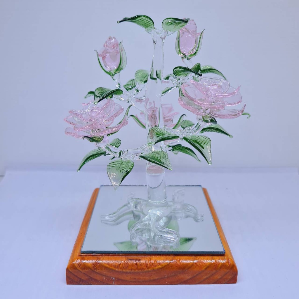 กุหลาบเป่าแก้ว​  ต้นไม้ตกแต่ง  ของขวัญวันเกิดวาเลนไทน์​ /ไม่รวมฐานรอง