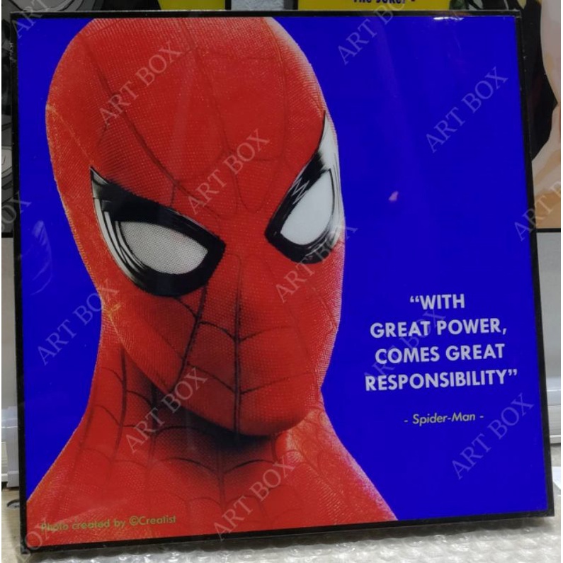 Art Box Spiderman รูปภาพตกแต่งผนัง รูปภาพตกแต่งบ้าน รูป Pop Art กรอบรูป Pop Art ตกแต่งผนัง