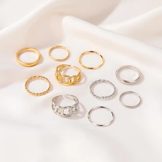 ส่งด่วน ในไทย✨ แหวนแฟชั่น SET 5 ชิ้น เครื่องประดับผู้หญิง แหวนสไตล์เกาหลี ใส่ทำงานออกงาน R9