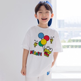 เสื้อยืดแขนสั้นลําลอง พิมพ์ลาย Kero Kero Keroppi แฟชั่นฤดูร้อน สําหรับเด็กผู้ชาย และเด็กผู้หญิง