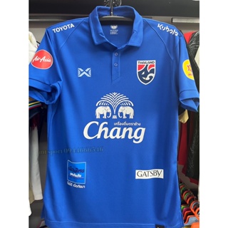 เสื้อโปโล ทีมชาติ Wa-222PLACL34 สีน้ำเงิน สปอนเซอร์จัดเต็ม