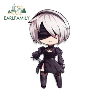 Earlfamily สติกเกอร์ไวนิล ลายการ์ตูน NIER 2B ขนาด 13 ซม. x 6.9 ซม. ป้องกันรอยขีดข่วน สําหรับติดตกแต่งรถยนต์