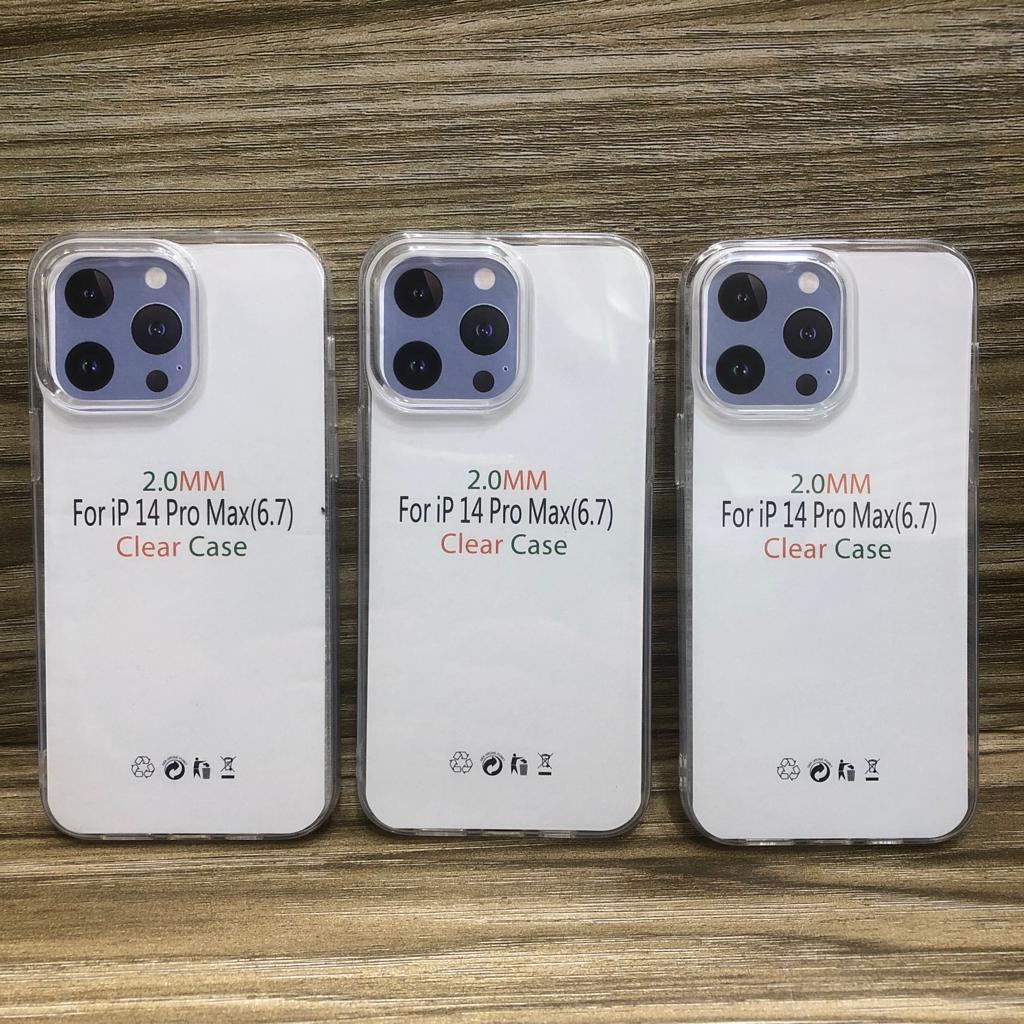 SILICONE IPHONE 14, IPHONE 14 PLUS/MAX, IPHONE 14 PRO, IPHONE 14 PRO MAX SOFT CASE CLEAR 2.00MM THIC