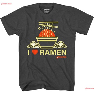 แบล็คเบอร์รี่ สโมค ยุโรปและอเมริกา ผู้ชาย เสื้อยืด Maruchan Ramen T-Shirt - Grey I Love Ramen Shirt For Men Or Women เสื