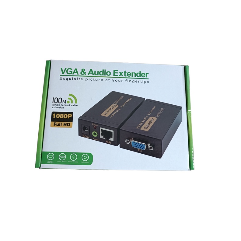 VGA Extender 100M VGA to LAN 100M วีจีเอ อุปกรณ์แปลงสัญญาณภาพVGA ผ่านสายแลน