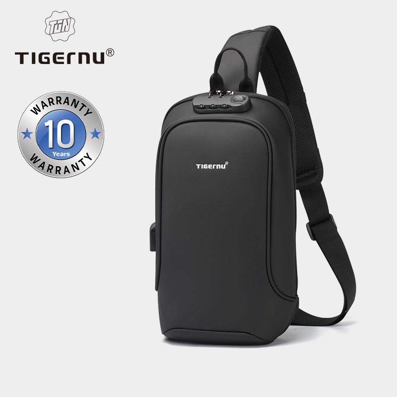 Tigernu 8102 Normal กระเป๋าคาดอก กันขโมย กันน้ำ พร้อมพอร์ต USB (9.7 นิ้ว)