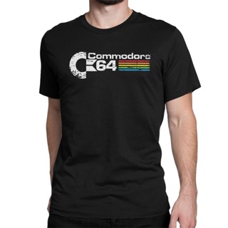 ชุดเซ็ต 2 ชิ้น - เทคโนโลยีเก่า Commodore 64 คอมพิวเตอร์เสื้อยืดผู้ชายสันทนาการ 100% ผ้าฝ้ายทีเสื้อ