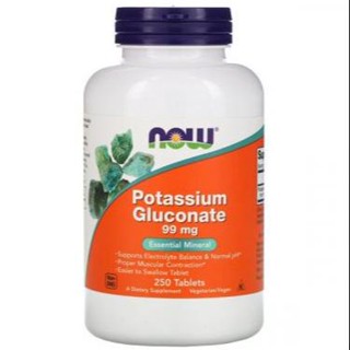 NOW Foods, Potassium Gluconate, 99 mg, 250 Tablets