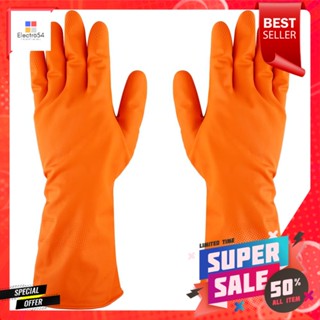 ถุงมือยาง ตราม้า สีส้ม Size LRUBBER GLOVES HORSE BRAND LARGE ORANGE