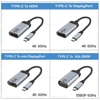 แปลง TYPE-C ออกหน้าจอ TV/จอคอม เป็นพอร์ต HDMI/DP/mDP/VGA