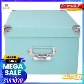 กล่องกระดาษเหลี่ยม STACKO ไซซ์ M 22.7x30.3x15.2 ซม. สีฟ้าPAPER STORAGE BOX STACKO M 22.7X30.3X15.2CM BLUE